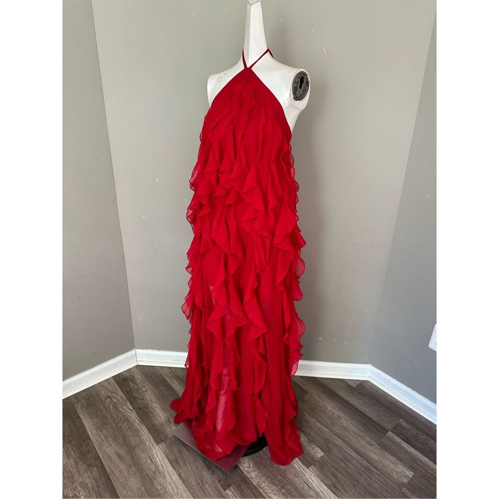 PATBO RUFFLE HALTERNECK MAXI DRESS (RUNWAY) - Picture 9 of 14